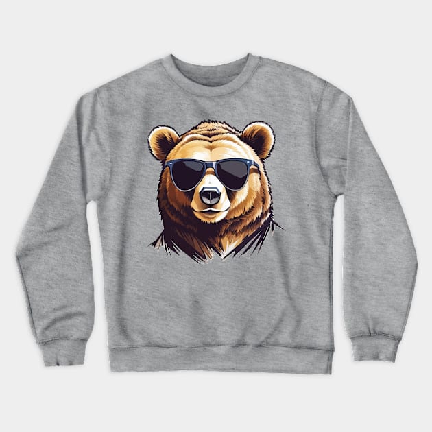 Cool Bear Crewneck Sweatshirt by BearCaveDesigns